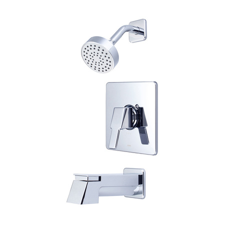 OLYMPIA FAUCETS Single Handle Tub/Shower Trim Set, Wallmount, Polished Chrome T-2396